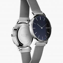 Solios Solar Watch With Black & Silver Dial | Silver Mesh Strap 14 Solios Solar Watch With Black & Silver Dial | Silver Mesh Strap