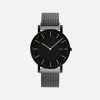 Solios Accessories Solar Watch With Black Dial | Grey Mesh Strap