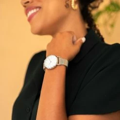 Solios Solar Watch With White & Silver Dial | Black Mesh Strap Accessories