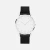 Solios Solar Watch With White & Silver Dial | Black Mesh Strap Accessories 2 Solios Solar Watch With White & Silver Dial | Black Mesh Strap Accessories