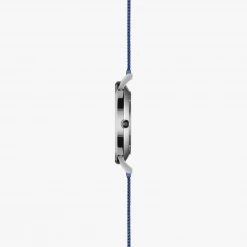 Solios Accessories Solar Watch With White & Silver Dial | Blue Mesh Strap