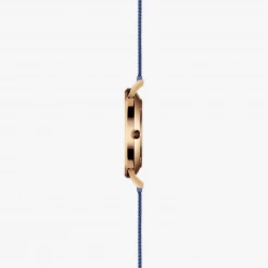 Solios Solar Watch With White & Rose Gold Dial | Blue Mesh Strap 16 Solios Solar Watch With White & Rose Gold Dial | Blue Mesh Strap