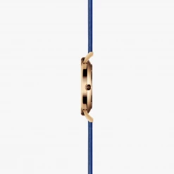 Solios Solar Watch With White & Rose Gold Dial | Blue Vegan Leather Strap Accessories