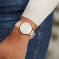 Solios Solar Watch With White & Rose Gold Dial | Brown Vegan Leather Strap Accessories 20 Solios Solar Watch With White & Rose Gold Dial | Brown Vegan Leather Strap Accessories