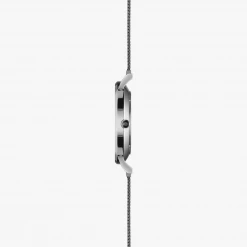 Solios Solar Watch With White & Silver Dial | Grey Mesh Strap Accessories