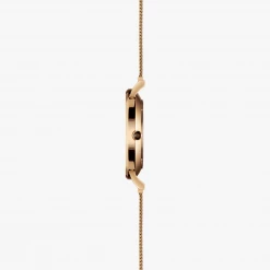 Solios Solar Watch With White & Rose Gold Dial | Rose Gold Mesh Strap