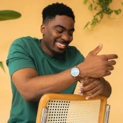 Solios Accessories Solar Watch With White & Silver Dial | Silver Mesh Strap