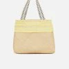 Stelar Bags Alor Handwoven Bamboo Vegan Medium Tote Bag | Natural & Sunshine Yellow