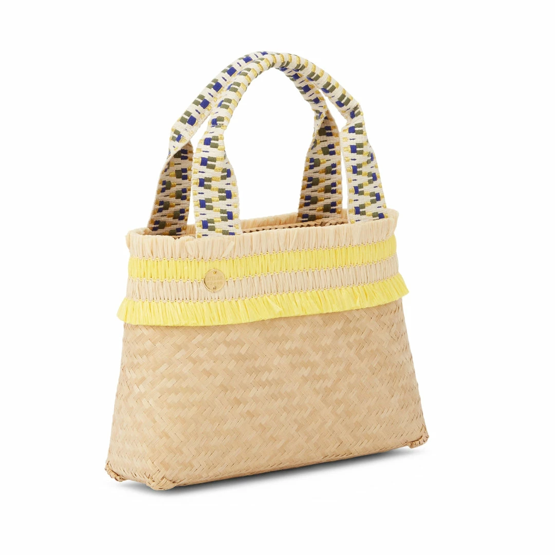 Stelar Alor Handwoven Bamboo Vegan Small Tote Bag | Natural & Sunshine Yellow 5 Stelar Alor Handwoven Bamboo Vegan Small Tote Bag | Natural & Sunshine Yellow