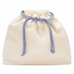 Stelar Anisa Cotton Large Vegan Pouch | Natural & Blue Bags