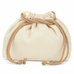 Stelar Anisa Cotton Small Vegan Pouch | Natural & Brown Bags