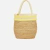 Stelar Ayu Handwoven Atta Vegan Oval Bucket Bag | Natural & Sunshine Yellow Bags