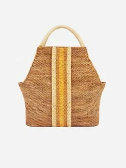 Stelar Bau-Bau Handwoven Atta Vegan Large Shopper | Natural & Yellow