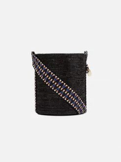 Stelar Bags Laora Handwoven Atta Vegan Round Bucket Bag | Black