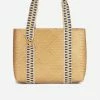 Stelar Bags Mentawai Handwoven Bamboo Vegan Large Tote Bag | Natural & Gold