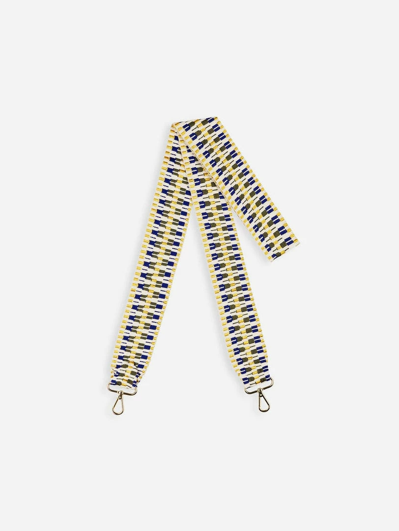 Stelar Membawa Cotton Jacquard Vegan Crossbody Strap | Gold & Yellow 3 Stelar Membawa Cotton Jacquard Vegan Crossbody Strap | Gold & Yellow