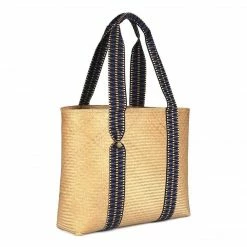 Stelar Bags Mentawai Handwoven Bamboo Vegan Large Tote Bag | Natural & Black