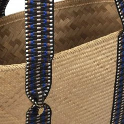 Stelar Bags Mentawai Handwoven Bamboo Vegan Large Tote Bag | Natural & Black