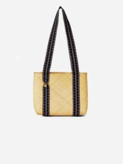 Stelar Bags Mentawai Handwoven Bamboo Vegan Small Tote Bag | Natural