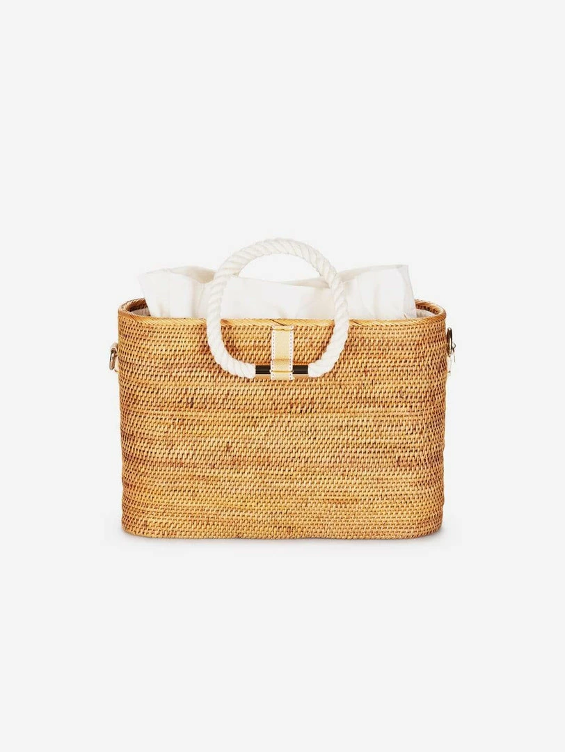 Stelar Morotai Handwoven Atta Vegan Tote Bag | Natural & White Bags 3 Stelar Morotai Handwoven Atta Vegan Tote Bag | Natural & White Bags