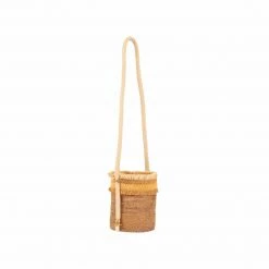 Stelar Bags Muna Handwoven Atta Vegan Round Bucket Bag | Natural & Beige