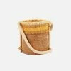 Stelar Bags Muna Handwoven Atta Vegan Round Bucket Bag | Natural & Beige