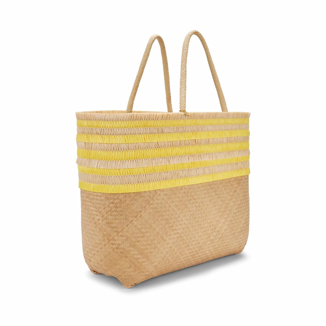 Stelar Nihi Handwoven Bamboo Vegan Large Tote Bag | Natural & Yellow Bags 5 Stelar Nihi Handwoven Bamboo Vegan Large Tote Bag | Natural & Yellow Bags