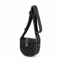 Stelar Peleng Handwoven Atta Vegan Satchel | Black Bags