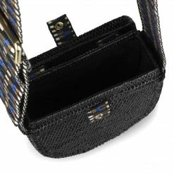 Stelar Peleng Handwoven Atta Vegan Satchel | Black Bags