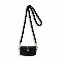Stelar Pulau Handwoven Atta Vegan Oval Bag | Black