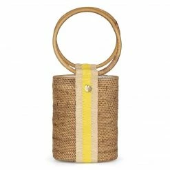 Stelar Sabah Handwoven Atta Vegan Barrel Bag | Natural