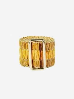 Stelar Accessories Sula Handwoven Raffia Vegan Belt | Natural