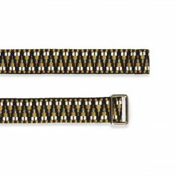 Stelar Accessories Sunda Handwoven Jacquard Vegan Belt | Black & Gold