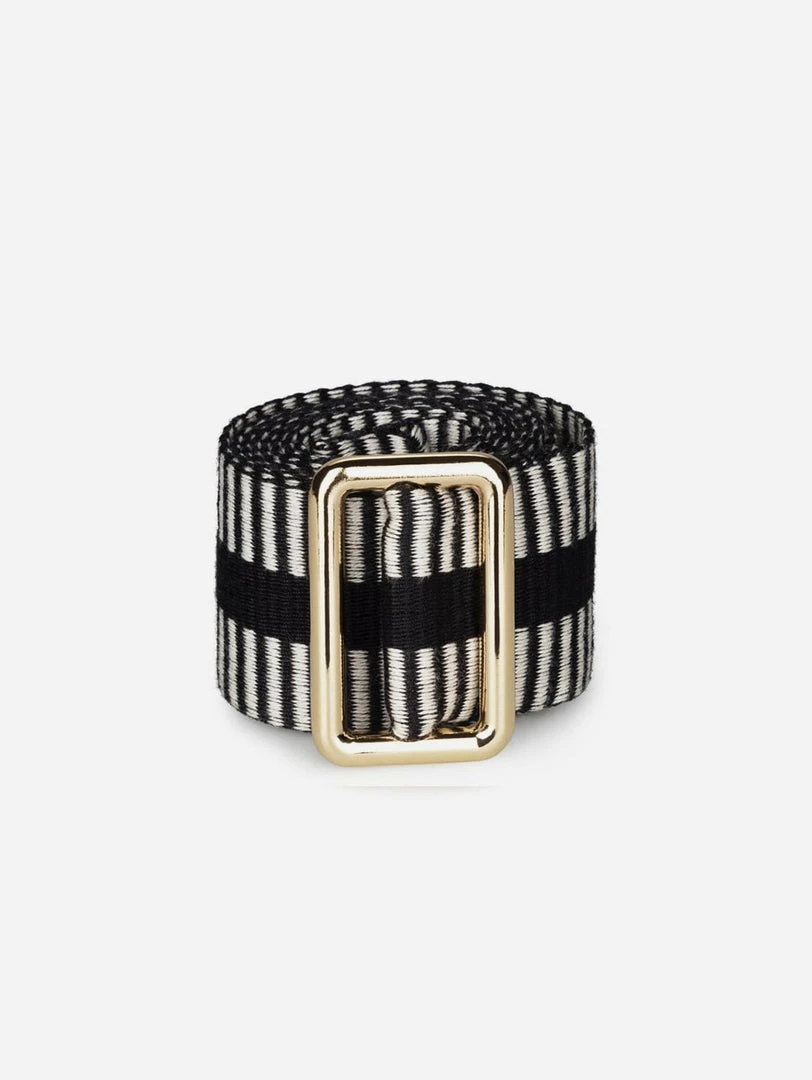 Stelar Accessories Sunda Handwoven Jacquard Vegan Belt | Black & White 3 Stelar Accessories Sunda Handwoven Jacquard Vegan Belt | Black & White