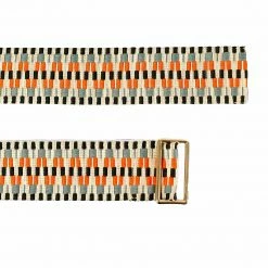 Stelar Sunda Handwoven Jacquard Vegan Belt | Hot Orange