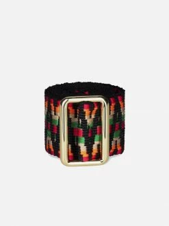 Stelar Sunda Handwoven Jacquard Vegan Belt | Red & Black