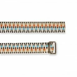 Stelar Accessories Sunda Handwoven Jacquard Vegan Belt | Turquoise & Coral