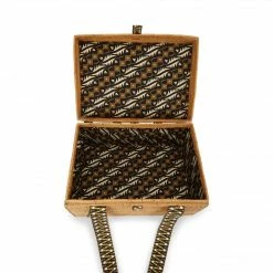 Stelar Uluwatu Handwoven Atta Two-Person Vegan Picnic Basket | Natural With Black & Gold Bags