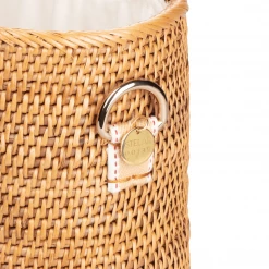 Stelar Weh Handwoven Atta Vegan Barrel Bag | Natural & White