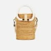 Stelar Weh Handwoven Atta Vegan Barrel Bag | Natural & White
