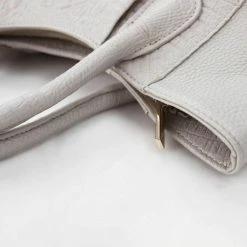 STORY 81 Bags Georgia Textured Vegan Leather Tote Bag | Grey