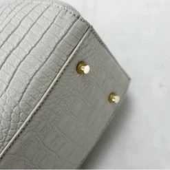 STORY 81 Bags Georgia Textured Vegan Leather Tote Bag | Grey