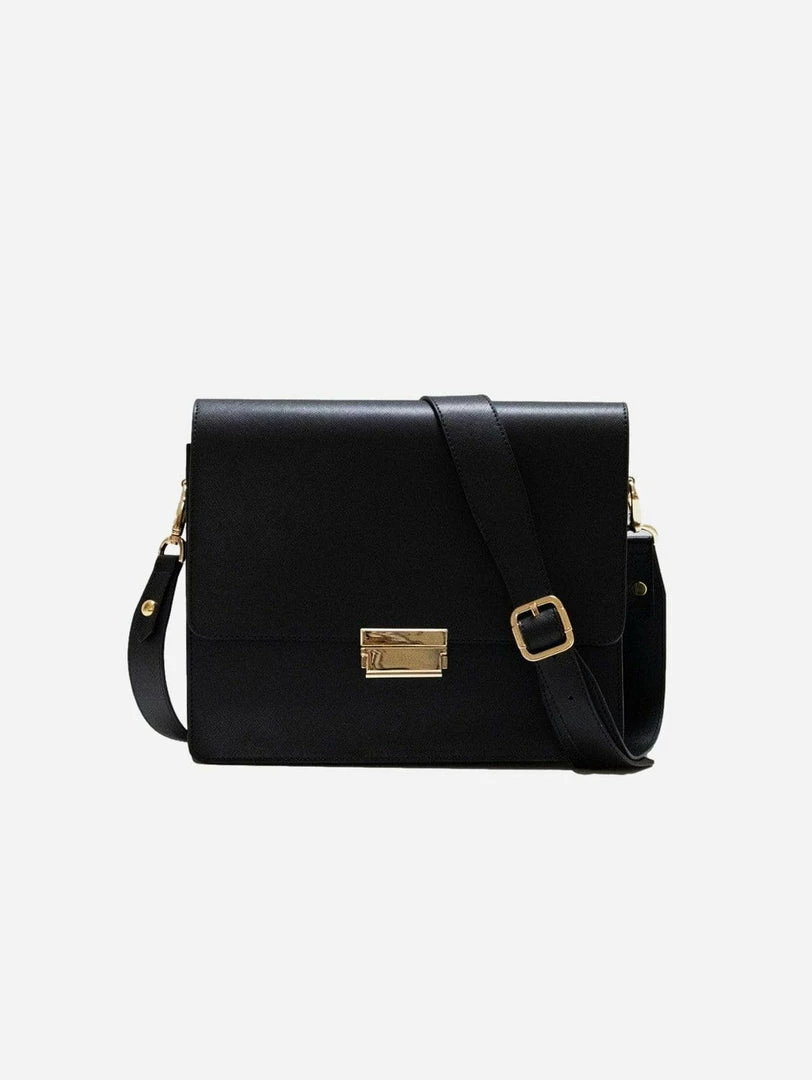 STORY 81 Hope Apple Leather Vegan Handbag | Black 3 STORY 81 Hope Apple Leather Vegan Handbag | Black