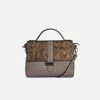 STORY 81 Bags Lila Textured Vegan Leather Handbag | Concrete Grey