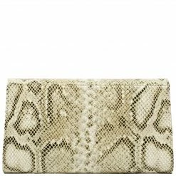 Svala Didi Vegan Leather Clutch | Cream Python Bags