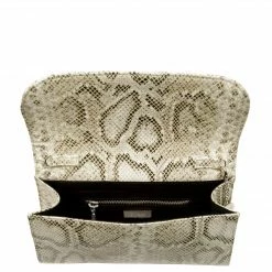 Svala Didi Vegan Leather Clutch | Cream Python Bags