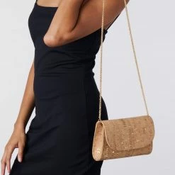 Svala Didi Cork Vegan Mini Clutch | Gold Speckled