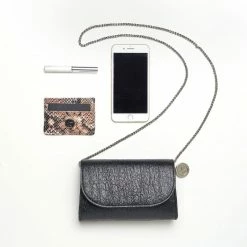 Svala Didi Pinatex® Vegan Leather Mini Clutch | Metallic Black Bags 12 Svala Didi Pinatex® Vegan Leather Mini Clutch | Metallic Black Bags