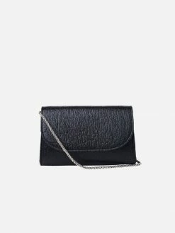 Svala Didi Pinatex® Vegan Leather Mini Clutch | Metallic Black Bags