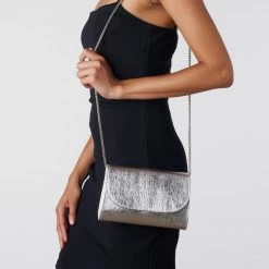 Svala Didi Pinatex® Vegan Leather Mini Clutch | Metallic Silver Bags